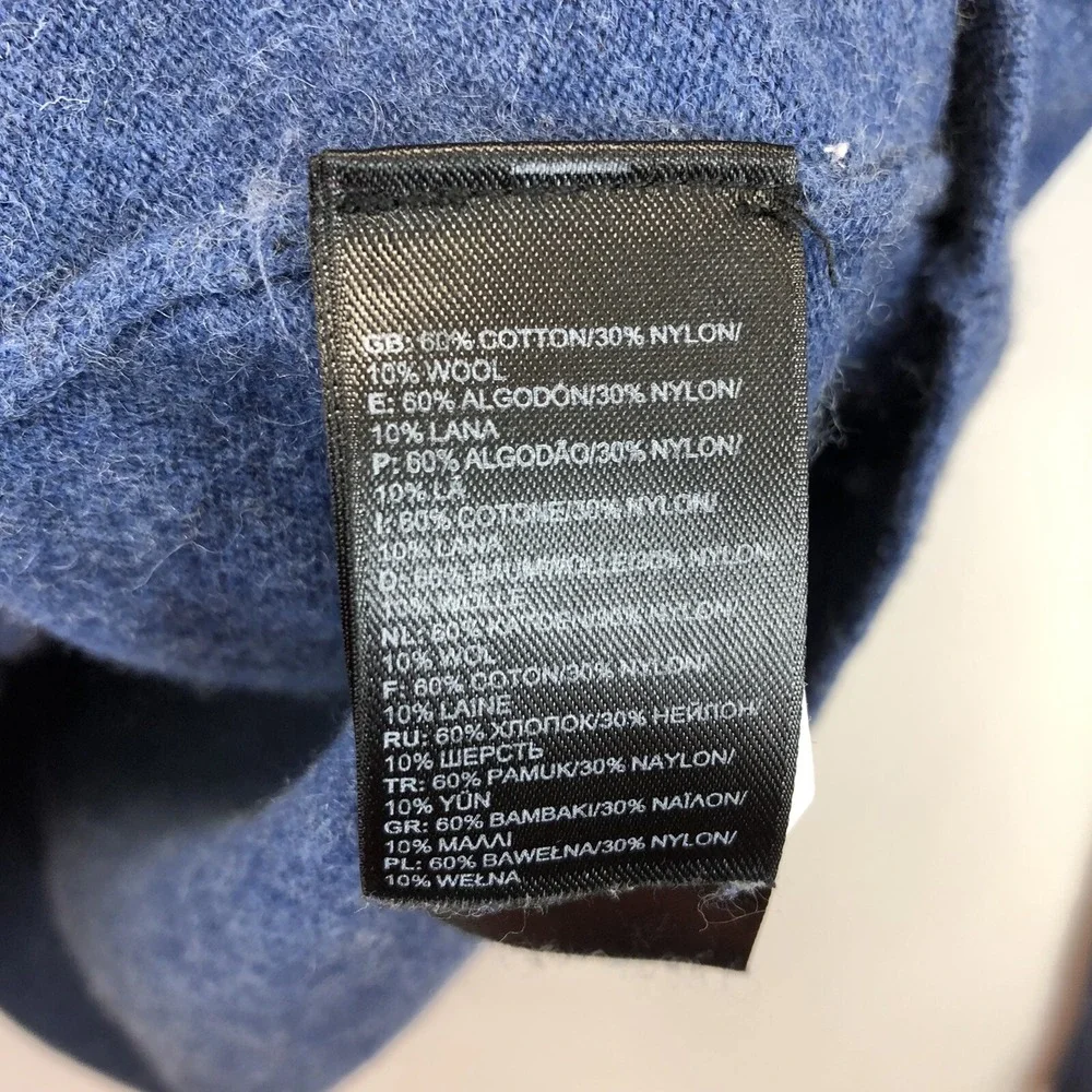 The North Face 1/4 Zip Wool Nylon Blend Pullover Sweater Men's Size M Blue Navy‎